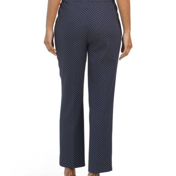 Kasper NWT Women's Navy/White Dot Jacquard Ankle Pants, Size 18 - Picture 5 of 6